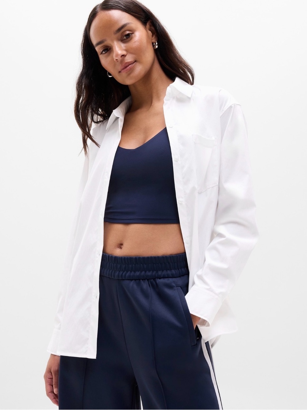NWT Athleta Midday Bright White Shirt Size Medium (#853636)